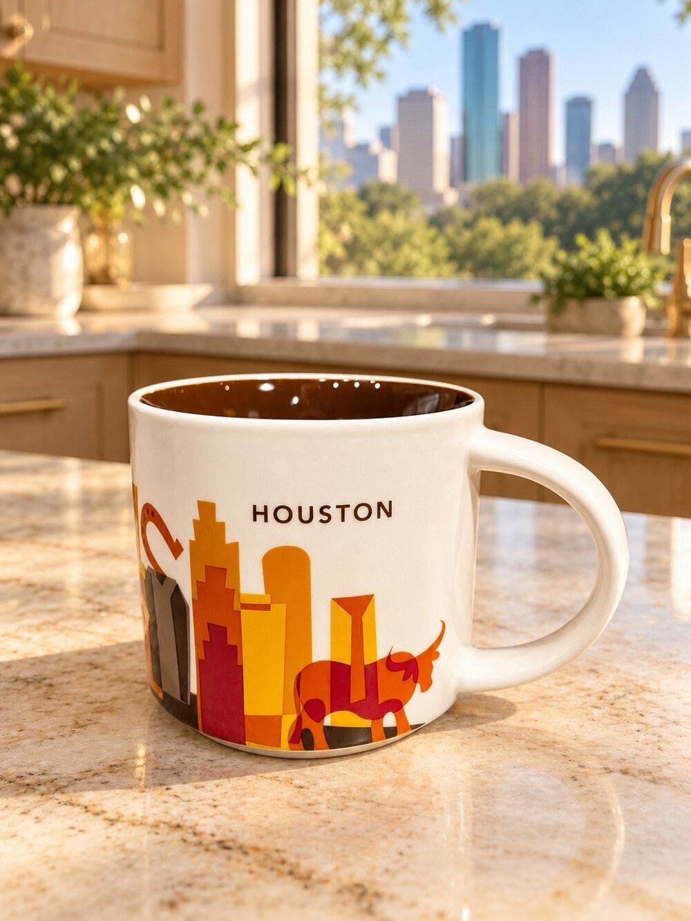 Starbucks Houston You Are Here Series Mug 14 oz Brown Interior